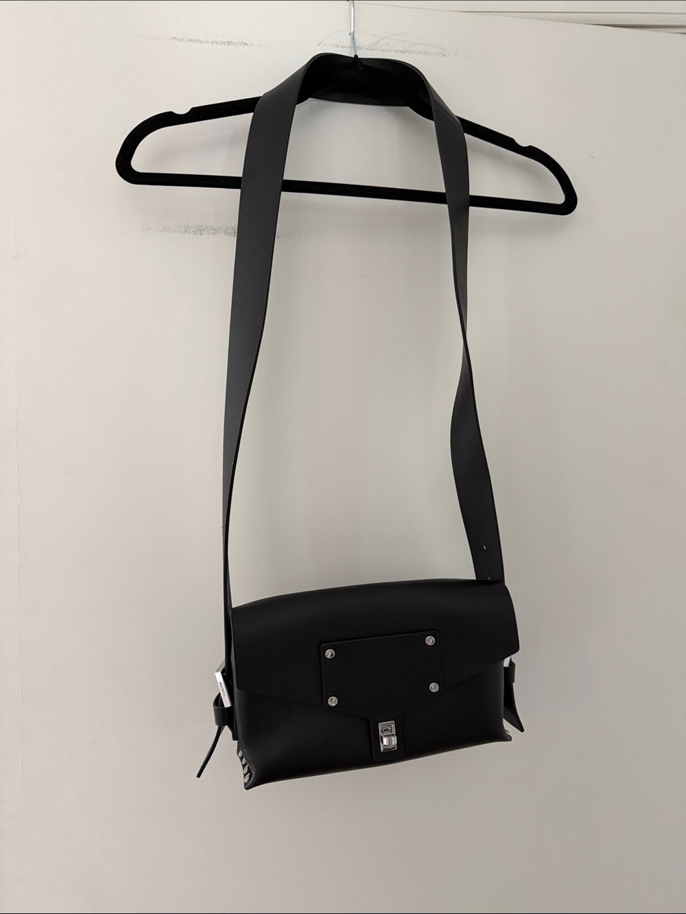 All Saints Black Leather Crossbody Bag - Picture 1 of 4